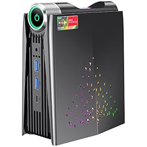 ACEMAGICIAN 【Gaming PC Ryzen Mini PC, Desktop Mini Computer AMD Ryzen 7 5800U,16GB DDR4 512GB NVME SSD Mini Desktop PC,Mini PC Gaming WiFi6/BT5.2,4K UHD/RGB Lights,3 Adjustable Mode