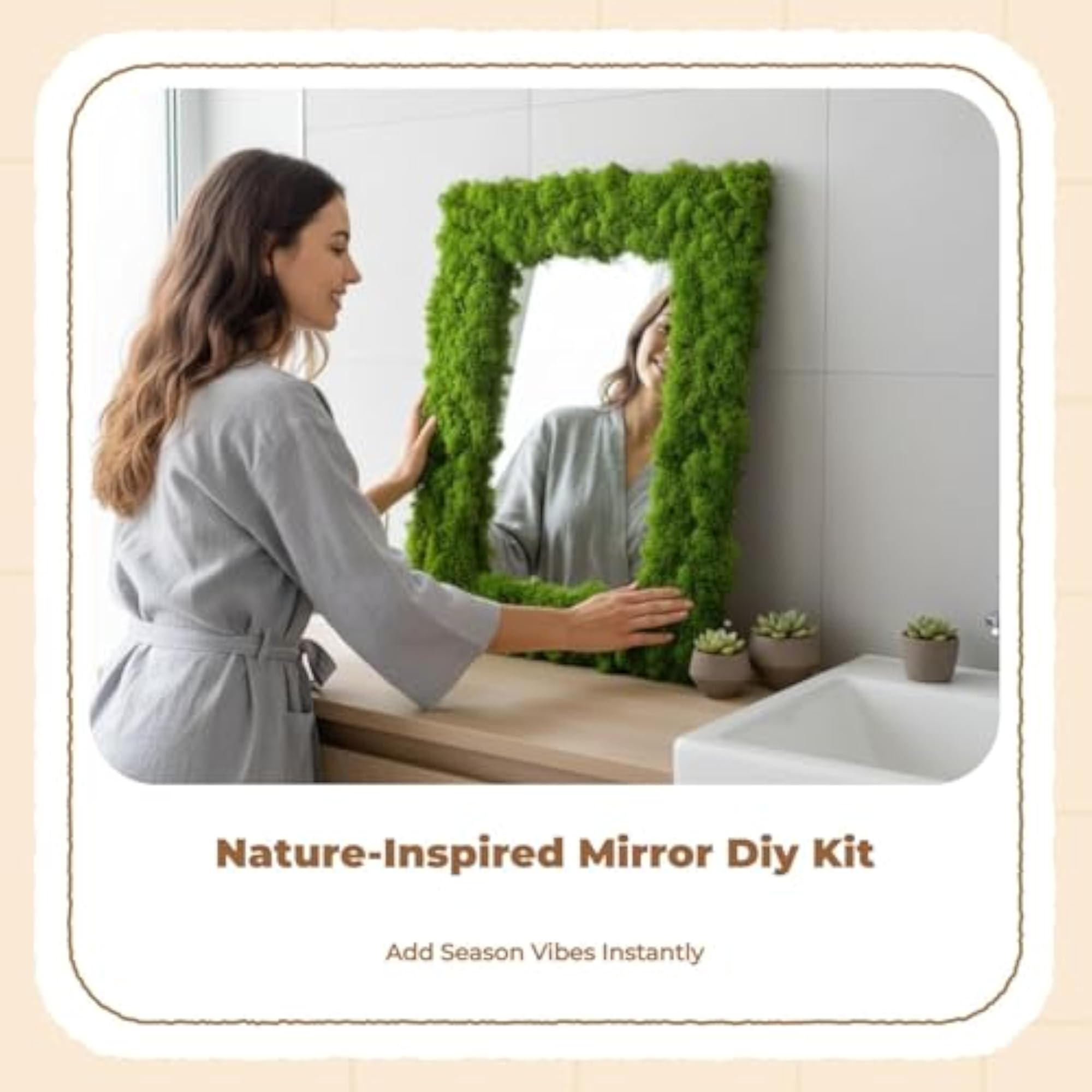 Bathroom Mirror Frame Border Decoration 20pcs Yellow Green Mix