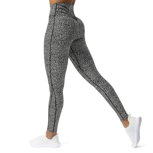 Aoxjox High Waisted Workout Leggings for Women Trinity Yoga Pants 26.5' (Blackness Dot Print, Large)