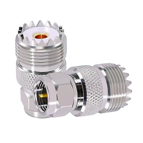 CNARIO adaptador UHF PL259 a F tipo coaxial 2 piezas miniatura 1