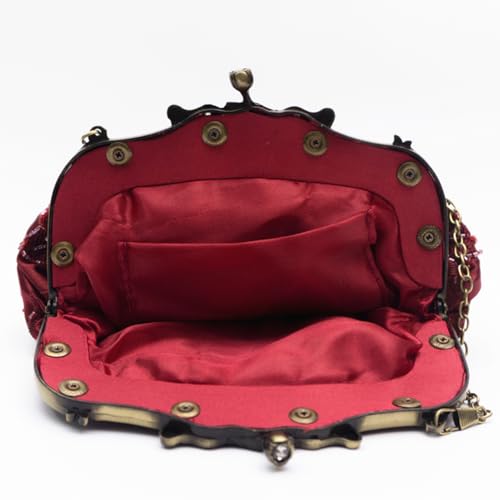 Image of Women's Vintage Beaded Sequin Flower Evening Handbags Wedding Clutches Prom Cocktail Party Handbags