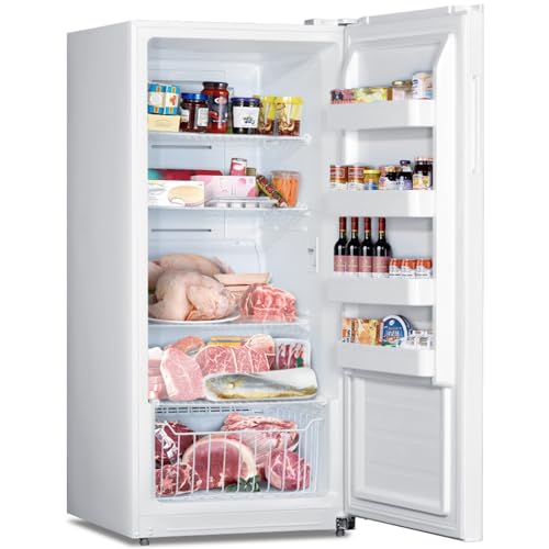 Smad Freezer Upright, Upright Freezer, Stand Up Freezer, Upright Freezer with Drawers, 13.8 cu ft Frost Free Upright Freezers Dual Mode Fridge/Freezer Standing Freezer Upright White