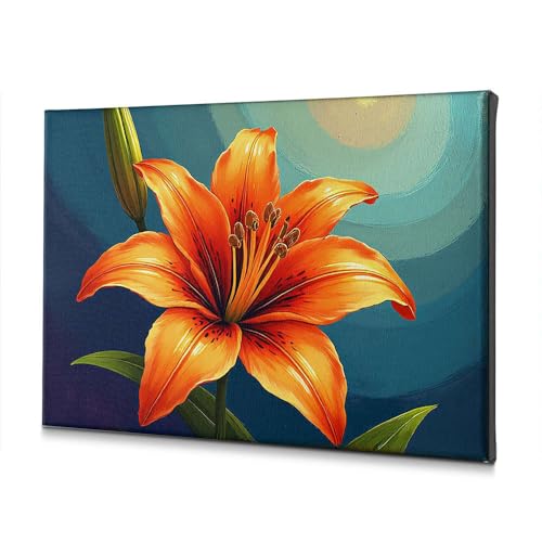 Toile deco salle de bain lys orange vif 40x60cm impression haute definition