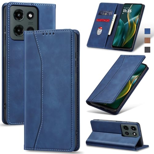 Image of Jasonyu Flip Wallet Case for Moto G 5G (2025),Blue