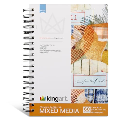 Carnet de croquis KINGART 17,8x25,4 cm 60 feuilles pour techniques mixtes