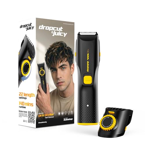 Image of Dropcut & Juicy Groove Pro Styler Trimmer Men|All In One Body Trimmer|90 Min Charge Time|140 Mins Run Time|22 Length Setting Trimme|Type C Charging (Black)
