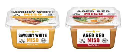 Miso Rouge et Blanc HIKARI 2x300g condiment japonais traditionnel fermenté