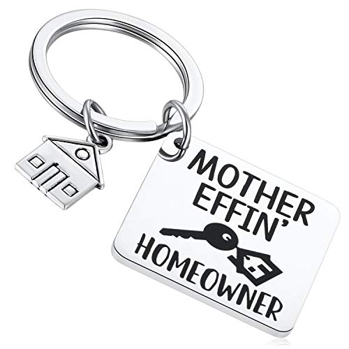 New Homeowner Housewarming Gifts - Mother Effin Homeowner Keychain - Funny House Warming Gift Idea Keyring For Women - New First Time Home Owner Present