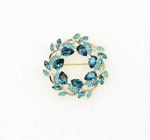 Image of Faship Gorgeous Rhinestone Crystal Floral Wreath Brooch Pin