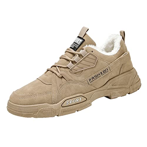 Generisch Zapatos de hombre Invierno Casual Zapatos de hombre Ropa de trabajo caliente Zapatos casuales, caqui, 40 EU