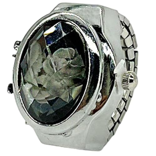 フィンガーウォッチレディース、レディースリングウォッチ, ムーブメント スタッキングウォッチ, クリエイティブなノベルティブリンブリンウォッチ、女性男性用の調節可能なジュエリーフィンガーウォッチ