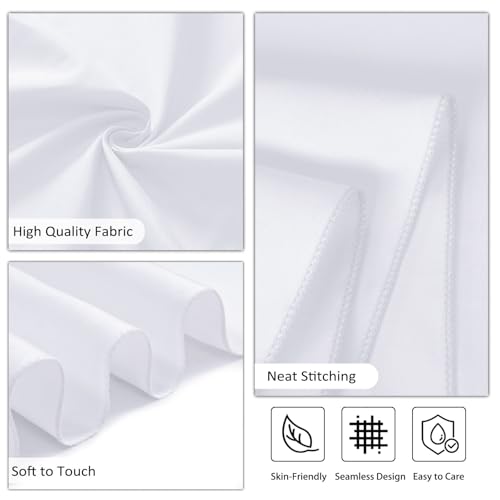 8 Pack White Round Tablecloth 90 Inch White Table Cloth Stain and Wrinkle Resistant Round White Tablecloths Reusable and Washable Polyester Fabric Table Covers for Buffet Wedding Party and Banquet