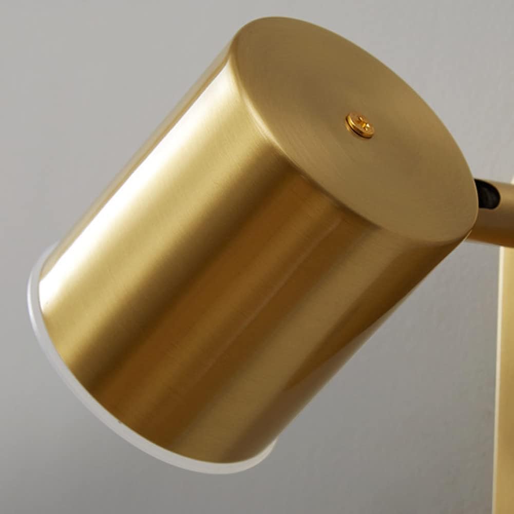 OOWOKS Applique a LED 7W per interni in ottone con interruttore, lampada da comodino per camera da letto, applique orientabile per soggiorno, illuminazione per hotel, lampade decorative