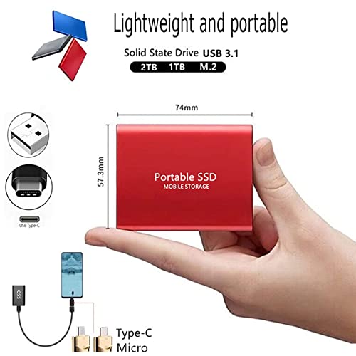 SSD harde schijf 1TB, 2TB, 8TB, 500GB, draagbare externe harde schijf 2.5"USB 3.0 mobiele opslag voor foto's PC TV laptop, compatibel met mobiele harde schijf,2TB,Blue - Image 3