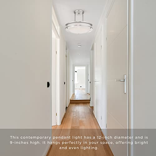 Light Blue Usa Lb72131 Led Semi Flush Mount Ceiling Fixture, Antique Brushed Nickel Finish, 4000K Cool White, 1200 Lumens, Dimmable #TOP2