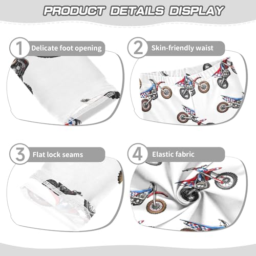 ALAZA Girls' Leggings Children's Yoga Pants Skinny Printed Dance Mountain Bike White Comfortable 4T2