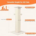 Cat Scratching Post 33 Inch Nature Sisal Cat Scratch Post for Indoor Cats, Large Cat Scratcher Protect Your Furniture, for All Breeds - Image 2