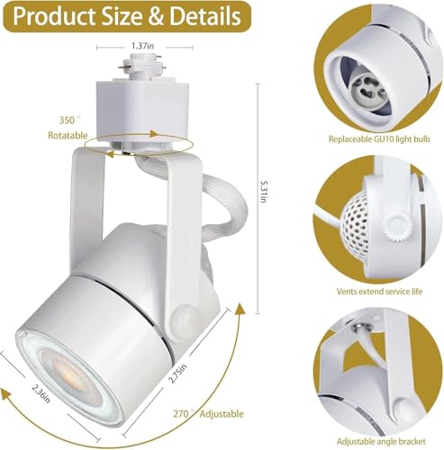 Image of 24PCS GU10 Track Lights, 3CCT Dimmable Plug in, 26.2FT Rails | GU10 LED ceiling spotlights feature replaceable bulbs, 3CCT adjustable and dimmable function with 26.2FT track rails, perfect