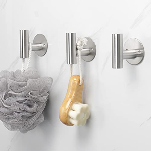 Harjue Bath Towel Hooks, 304 Stainless Steel Robe Towel Hooks Heavy-Duty Waterproof Rustproof Coat Hook For Bathroom And Kitchen- Wall Mounted And Self-Adhesive Installation, 5 Pack (Brushed Nickel) #TOP1