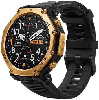 （14:00時点） Amazfit T-Rex 3 Pro 48mm スマートウォッチ 登山 トレイルランニング ヤマレコ ヤマップ G5チタン合金 サファイアガラス スピーカー内蔵 フラッシュライト iPhone Android対応 GPS 6衛星 ミリタリー 3種類オフラインマップ ナビゲーション ルートインポート 10ATM防水 AIによる音声操作 (ブラックゴールド)