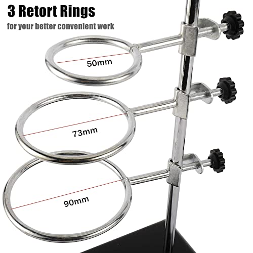 Yaeccc Laboratory Stand Support Metalware Set - Premium Iron Material Support Stand, Lab Clamp Flask Clamp Condenser Stand 60Cm #TOP4