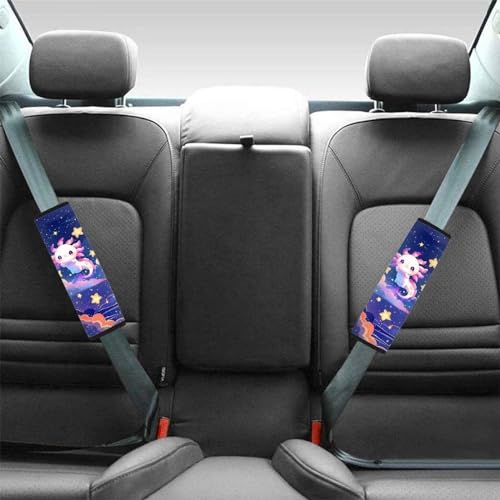 Image of AFPANQZ Galaxy Axolotl Car Seat Belt Pads Covers Harness Vehicle for Adults Kids 1 Pair /Set Safety Seatbelt Cushion Pads Kit Shoulder Straps Pads for Bags