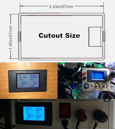 Image of DC 6.5-100V 0-20A Current Voltage Power Meter, DC Amp Wattage Energy Volt Meter, RQG Multimeter Ammeter Battery Monitor with Backlit LCD Display