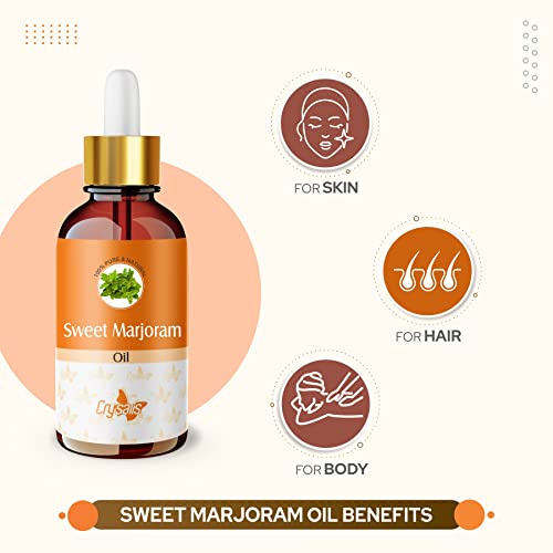 Image of Crysalis Pure Natural Undiluted & Organic Standard Sweet Marjoram(Origanum Majorana) Essential Oil Steam Distilled Calming &Warming Diffuser Oil Manages Skin Issues Snoring & Sleep Aromatherapy-30ML
