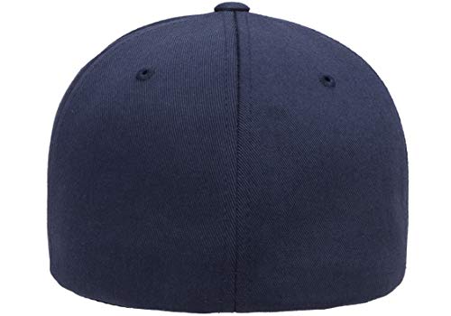 Flexfit Men's Wooly Combed Twill Fitted Baseball Cap, Navy, Small-Medium - Thumbnail 3