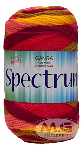 Image of Ganga Spectrum Mostaza (200 gm) Wool Ball Hand Knitting Wool /Art Craft Soft Fingering Crochet Hook Yarn, Needle Knitting, with Needle.-I