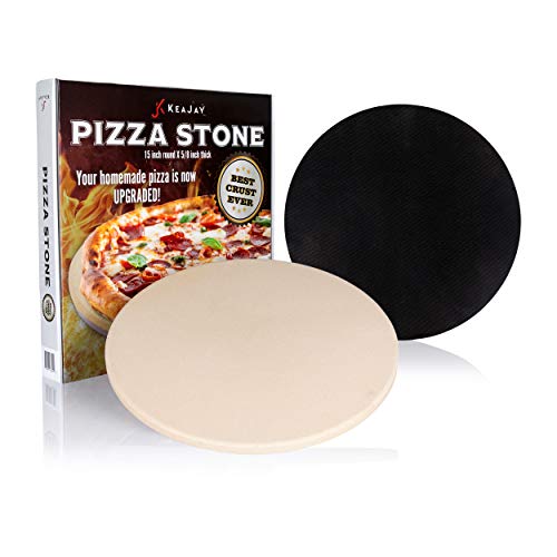 KeaJay Ceramic Pizza Stone for Oven Grill & BBQ, Heat Dissipation Technology