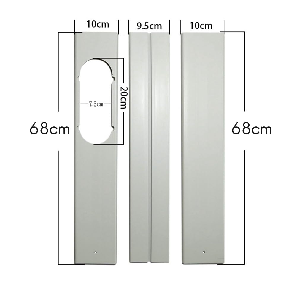 Kit de 3 placas ajustables para ventana portátil para accesorios de aire acondicionado, accesorio de ventana de aire acondicionado, 68 cm
