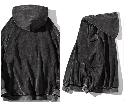 Men's Cotton Washed Vintage Hoodies Hipster Casual Hooded Sweatshirt Long Sleeve Pullover Sweaters Oversized Hoodie2
