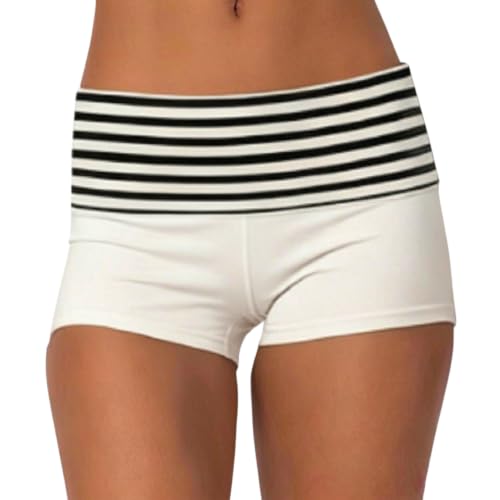 Image of Women Fold Over Mini Shorts Y2K Lounge Pajama Bottoms Low Rise Booty Shorts