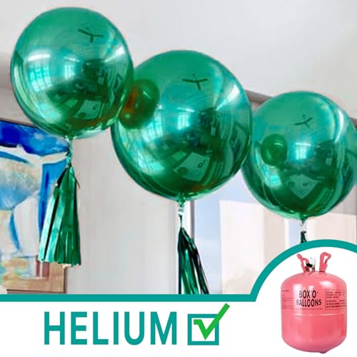 Image of PartyWoo Metallic Green Balloons 4pcs 36 Inch Extra Large Big Jumbo Giant Chrome Green Latex Helium Balloons for Graduation Jungle Dinosaur Forest Baby Shower Birthday Party Decorations Green-G103