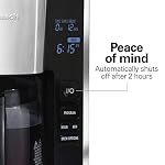 Hamilton Beach 12 Cup Programmable Front-Fill Drip Coffee Maker with Glass Carafe, Auto Shutoff, 3 Brew Options, Black with Stainless & Chrome Accents (46321) Hamilton Beach 12 Cup Programmable Front Fill Drip Coffee Maker with Glass Carafe Auto Shutoff 3 Brew Options Black with Stainless Chrome Accents 46321