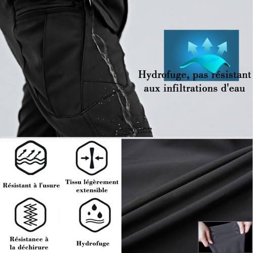 Pantalon Cargo Homme Tactique Multi Poches Combat Stretch Extensible Séchage Rapide (Pas de Ceinture)
