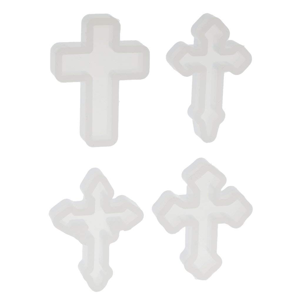Set Di 4 Stampini In Silicone A Forma Di Croce Per Resina Epossidica, Per Creare Ciondoli, Orecchini, Collane - Ideali Per Fai Da Te, Antiaderenti E
