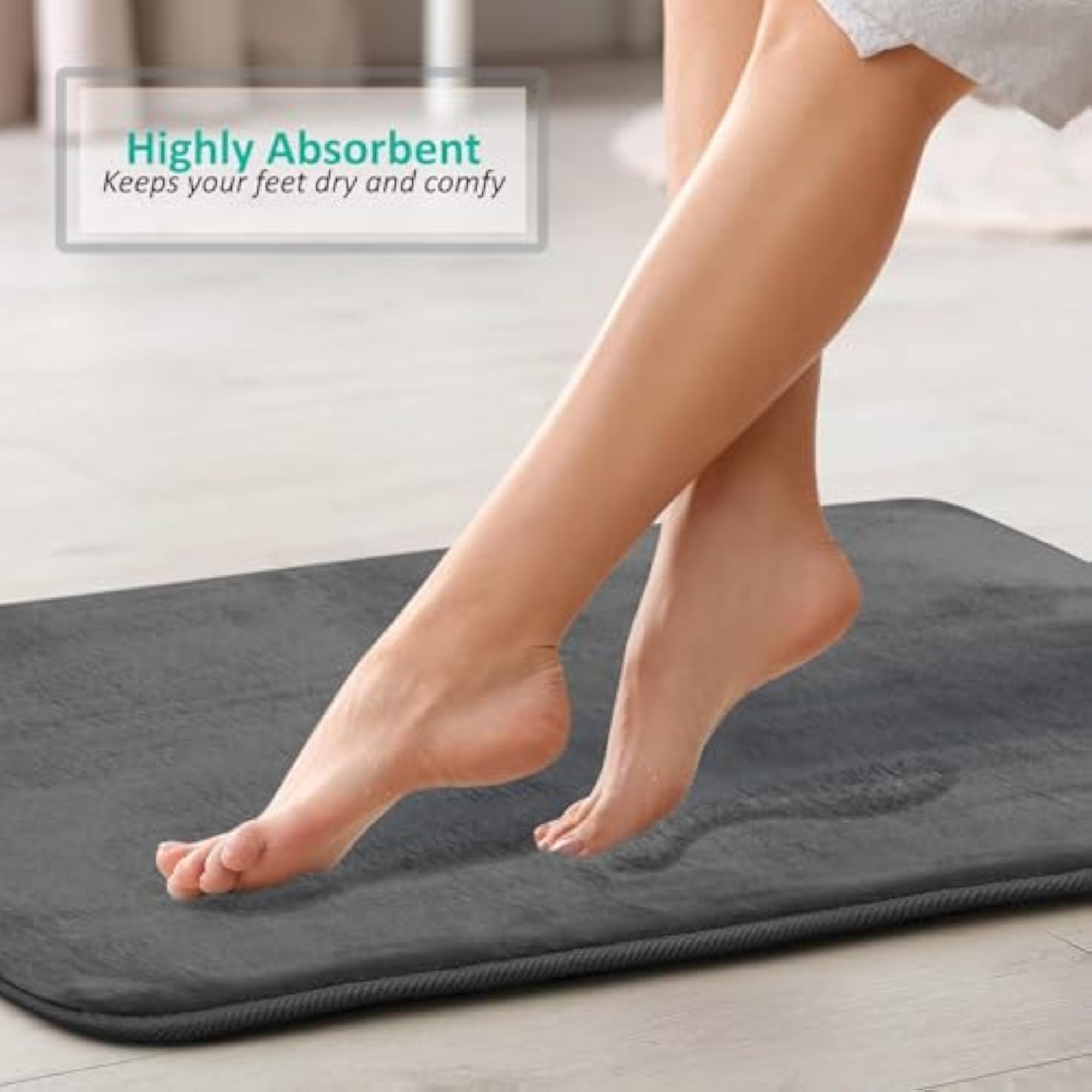 Memory Foam Bath Mat Runner Set, Non-Slip, Soft Absorbent