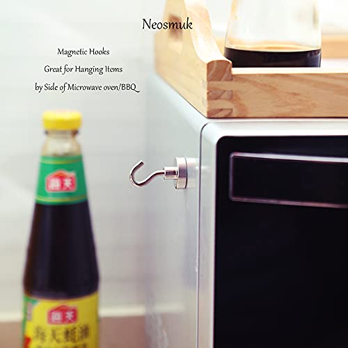 Image of Neosmuk Magnetic Hooks for Cruise Cabins, 40lb Heavy Duty, Silver, 6 Pack | Heavy Duty Strong Magnet Hook, Cruise Essentials 2026 for Hanging, Metal Wall Refrigerator Hangers