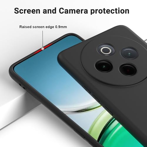 Image of Back Cover | Full Camera Protection | Premium Liquid Silicon Case | Flexible Bumper Case for Vivo T4 5G / Y300 Pro 5G / Y300 Pro Plus 5G / iQOO Z10 5G (Black)
