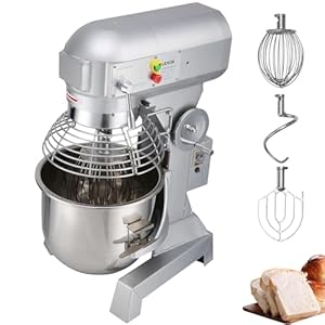 Happybuy 15Qt Commercial Food Mixer with Timing Function， Commercial Mixer 500W Stainless Steel Bowl Heavy Duty Electric Food Mixer Commercial with 3 Speeds Adjustable, Perfect for Bakery Pizzeria