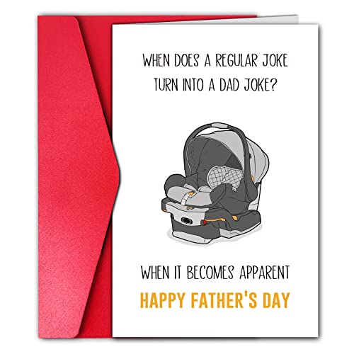 Gyysweetus New Dad Fathers Day Card, Dad Joke Father’s Day Card, Happy Husband’s First Fathers Day Gift #TOP17