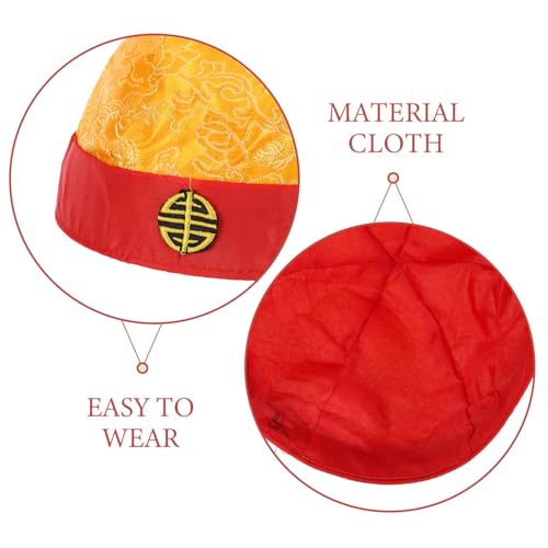 Gorros chinos retro con trenza accesorio de disfraz tradicional Qing 3
