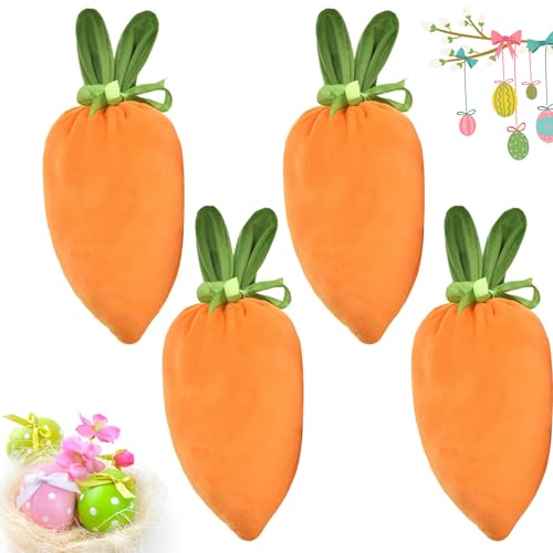 Borsa di Pasqua Carote,Borsa di Pasqua in Velluto,Sacchetti di Caramelle Pasquali Carote,Sacchetti Regalo Velluto Pasquale,Sacchetti per Feste di Pasqua per Cioccolato,Caccia alle Uova,Decorazioni