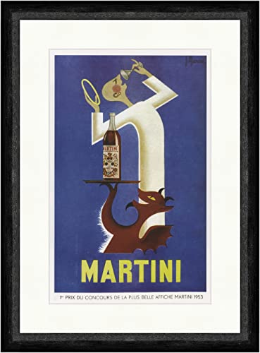 Affiche alcool Marcon 1953 Biller Antik Martini 647 idée cadeau vintage unique
