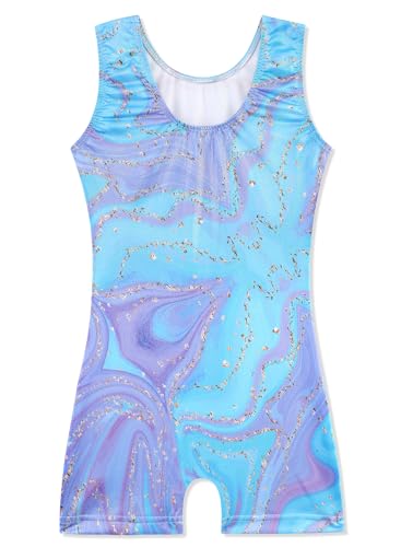 Image of HOZIY Gymnastics Leotards for Girls Unicorn Aurora Rainbow Mermaid Dinosaur Cupcake Sparkle Biketard Toddlers Kids Children