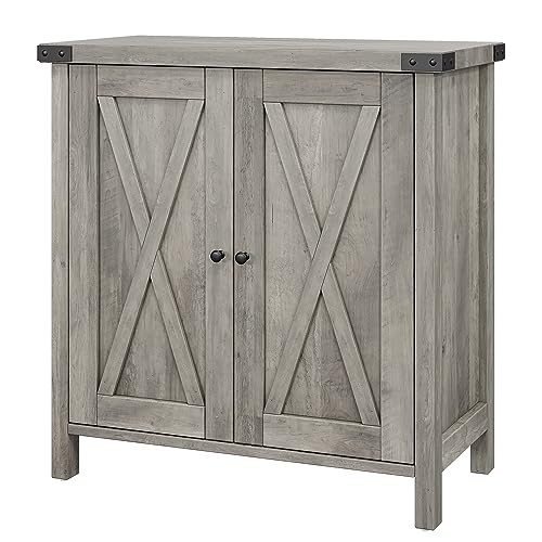 CherishCradle Armario de Cocina con 2 Puertas y Estantes, Aparador de Cocina de Estilo Rústico, Estantes Ajustables, Adecuado para Salones, Comedores y Pasillos, 76 X 40 X 80 cm