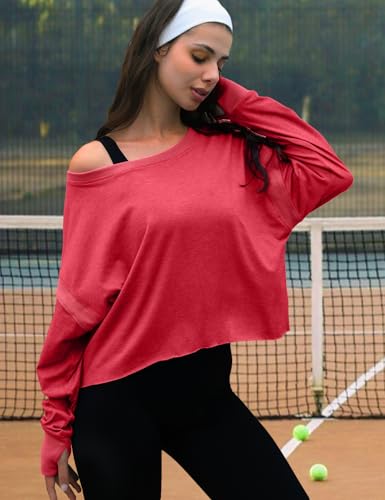 Image of UNIANKIYA Open Back Workout Tops for Women Long Sleeve Cropped Athletic Clothes Gym Running Yoga Low Impact Sports T Shirts