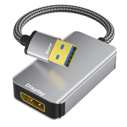 THANDBLE USB to DisplayPort Adapter 1080P 60Hz USB A 3.0 Male to DP Female Adapter for Monitor TV Projectors Compatible with Mac OS Windows 7/8/10/11 - Requires Driver Installation